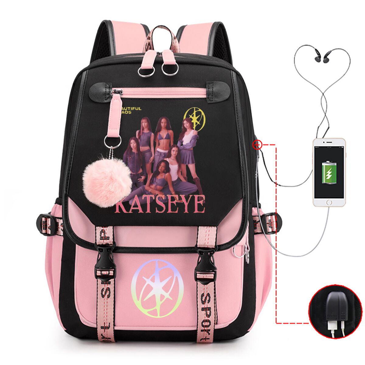 Kids Outdoor Backpack - Katseye Backpack Students Back To School