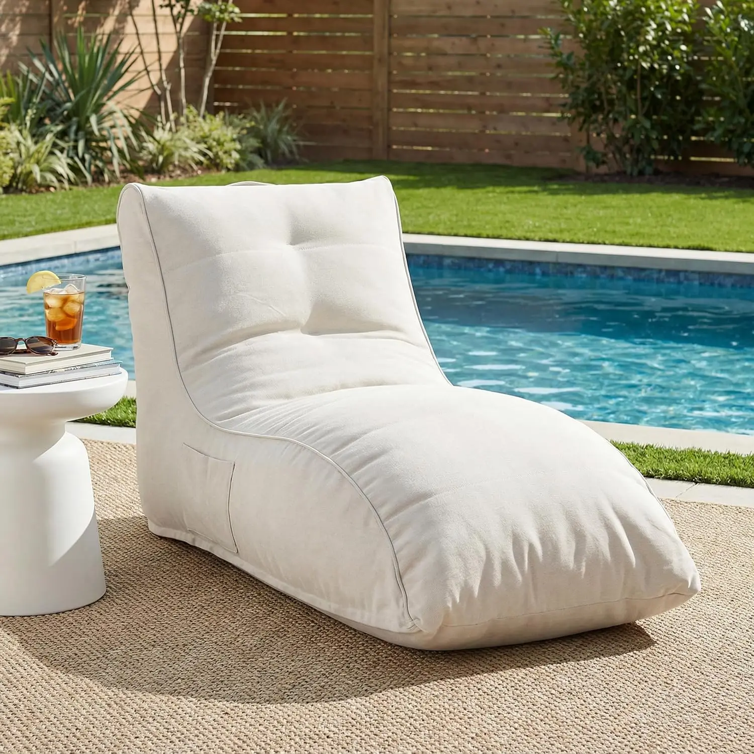 Kids Outdoor Bean Bag Chair - Ethel Outdoor Bean Bag Chair, Fabric