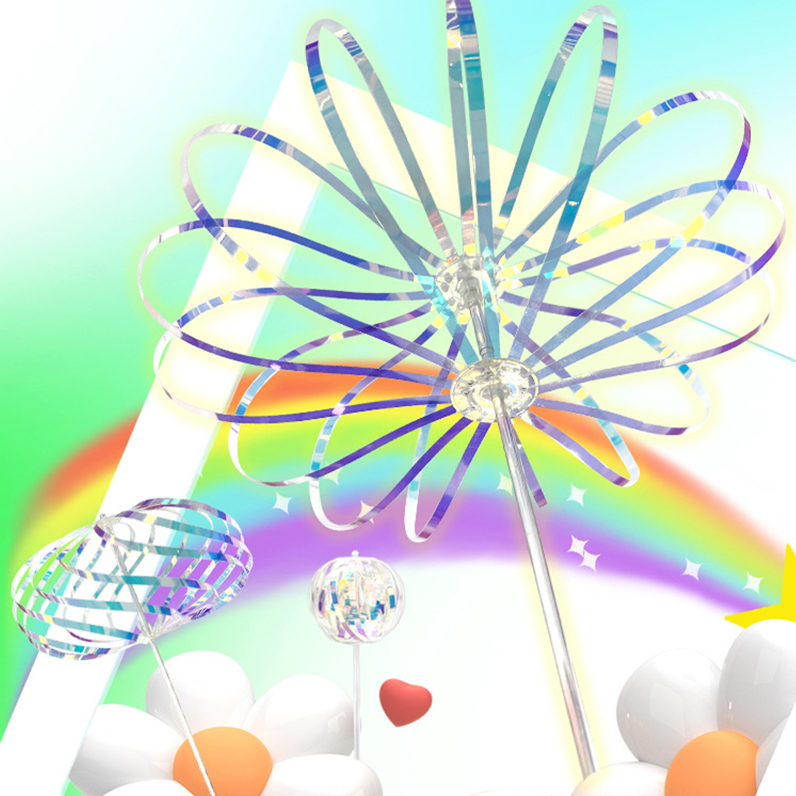 Bubble Sword Wand - New Rainbow Twirler Stick Spinner Toy