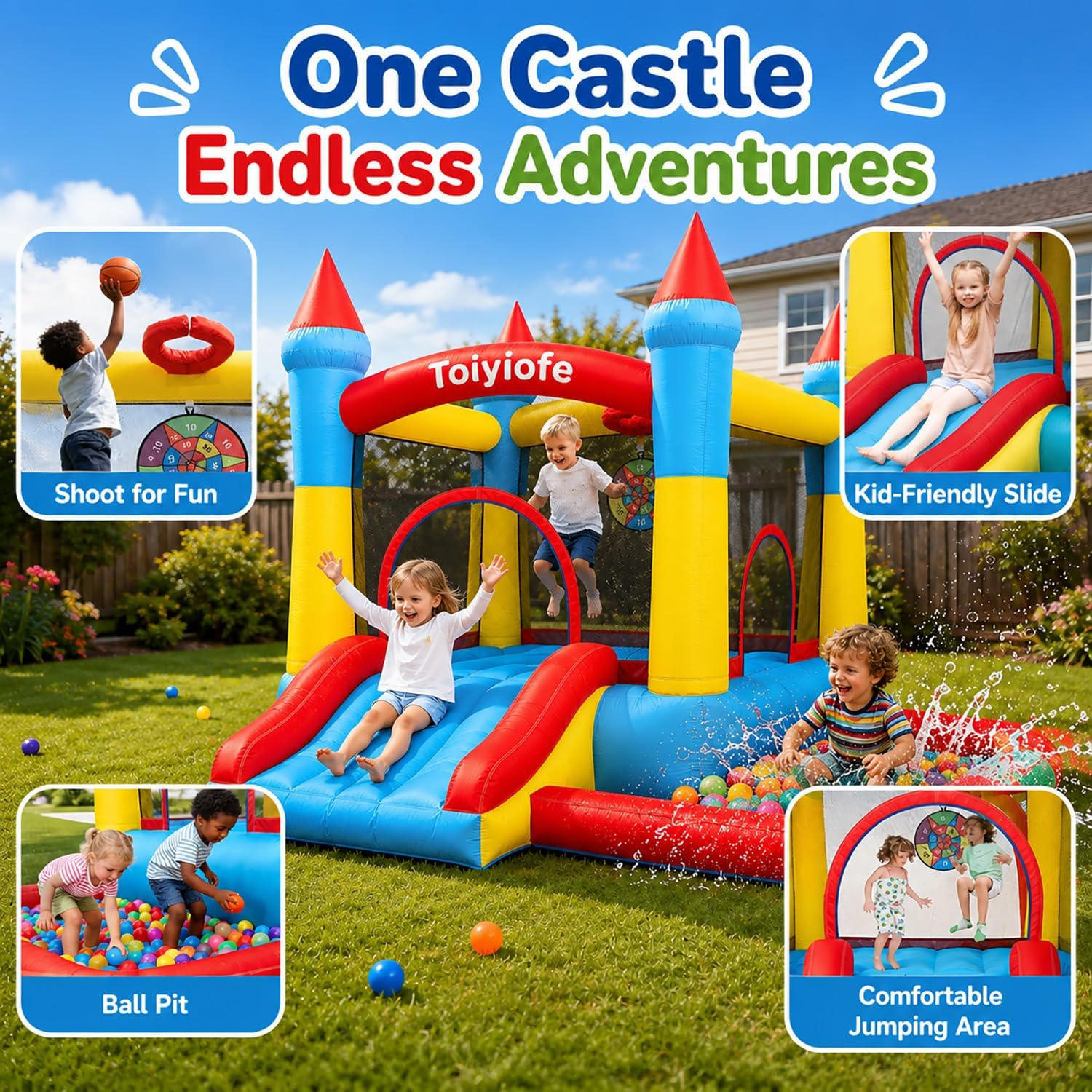 Bounce House for Kids 3-6, Tod - Kids Outdoor Jump House ulasan dan harga