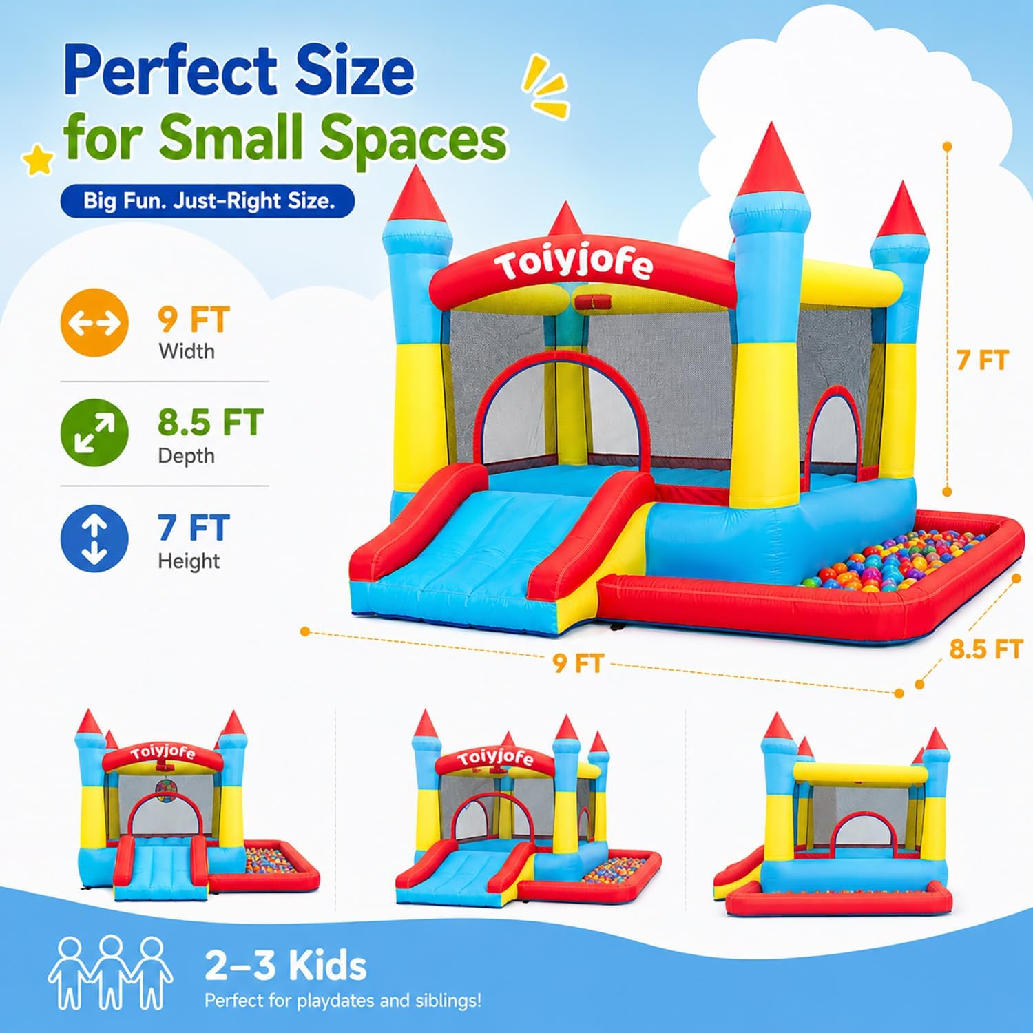 Bounce House for Kids 3-6, Tod - Kids Outdoor Jump House ulasan dan harga