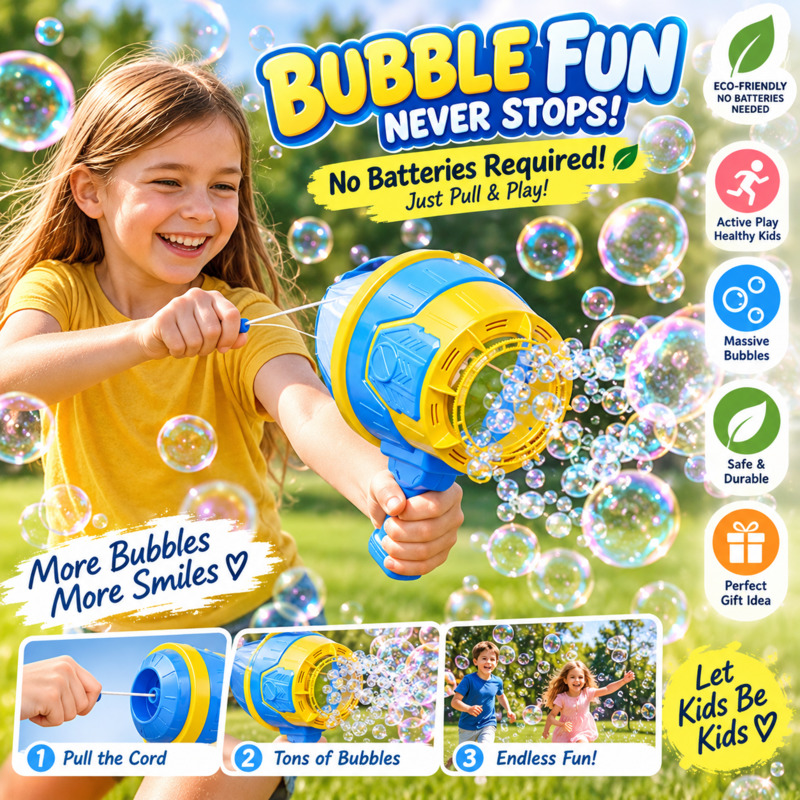Battery Free Bubble Gun Machin - Kids Outdoor Easter Gifts ulasan dan harga