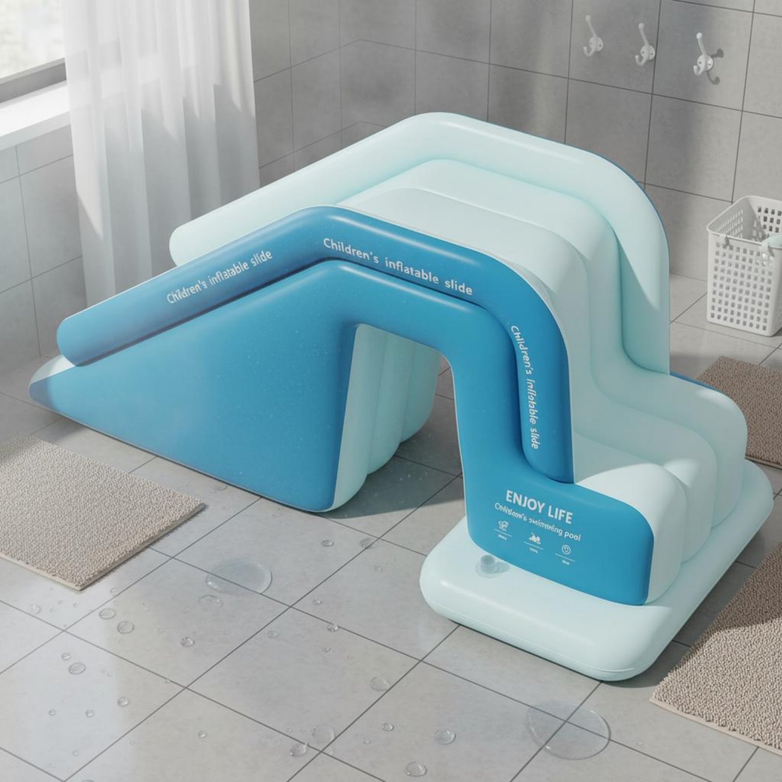 Inflatable Pool Slide Foldable - Kids Outdoor Inflatable Water Slide ulasan dan harga