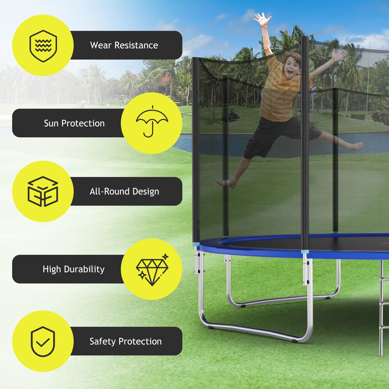 6 8 10Ft Trampoline Replacemen - Kids Outdoor Trampoline ulasan dan harga