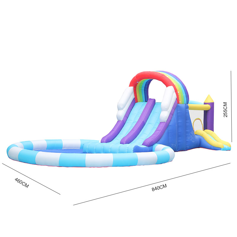 Giant Rainbow Inflatable Water - Kids Outdoor Inflatable Water Slide ulasan dan harga