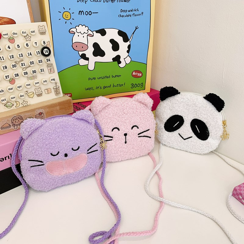 Cartoon Cat Panda Plush Should - Kids Outdoor Backpack ulasan dan harga