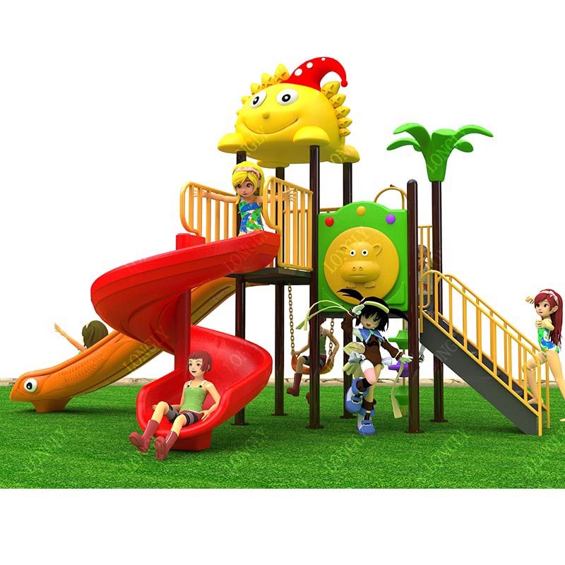 Commercial Plastic Slide 450x2 - Kids Outdoor Playground ulasan dan harga