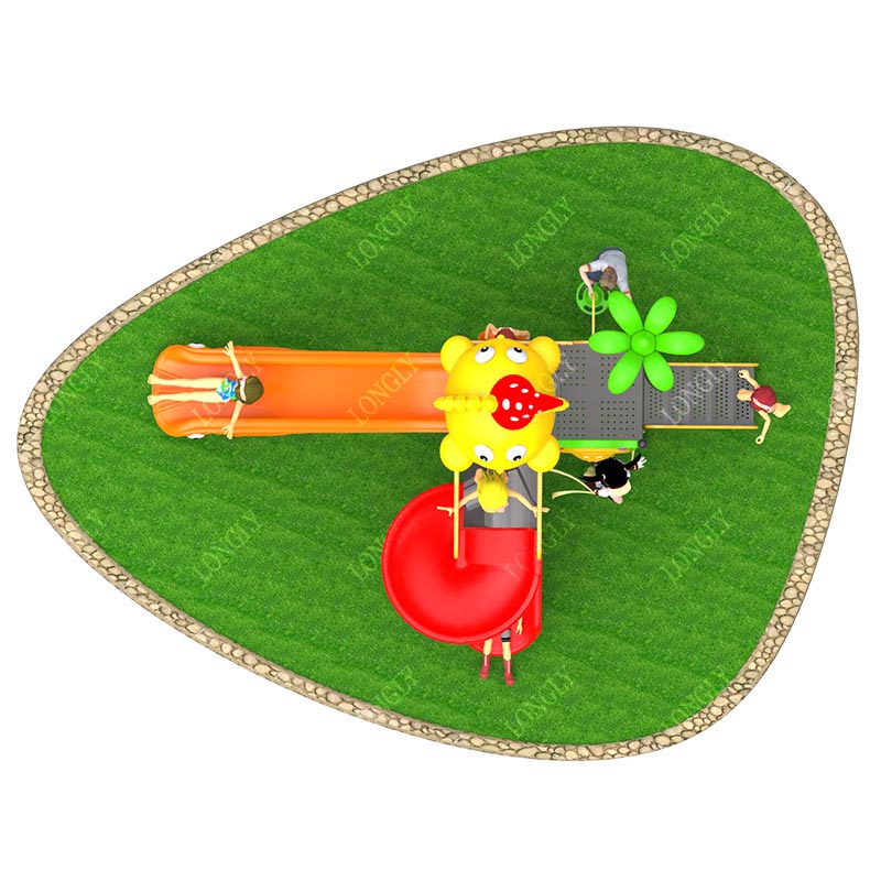 Commercial Plastic Slide 450x2 - Kids Outdoor Playground ulasan dan harga