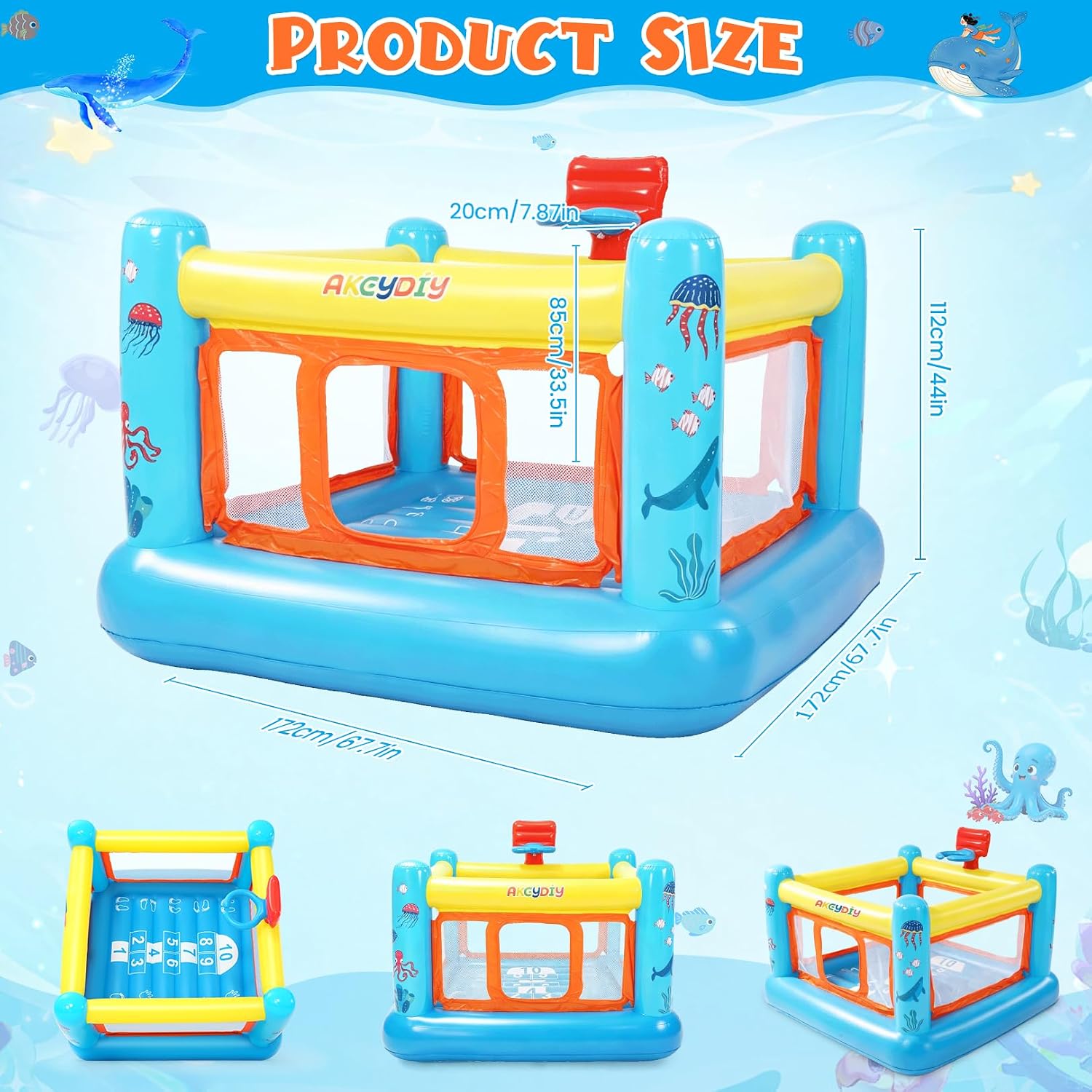 Bounce House, PVC Inflatable B - Kids Outdoor Jump House ulasan dan harga