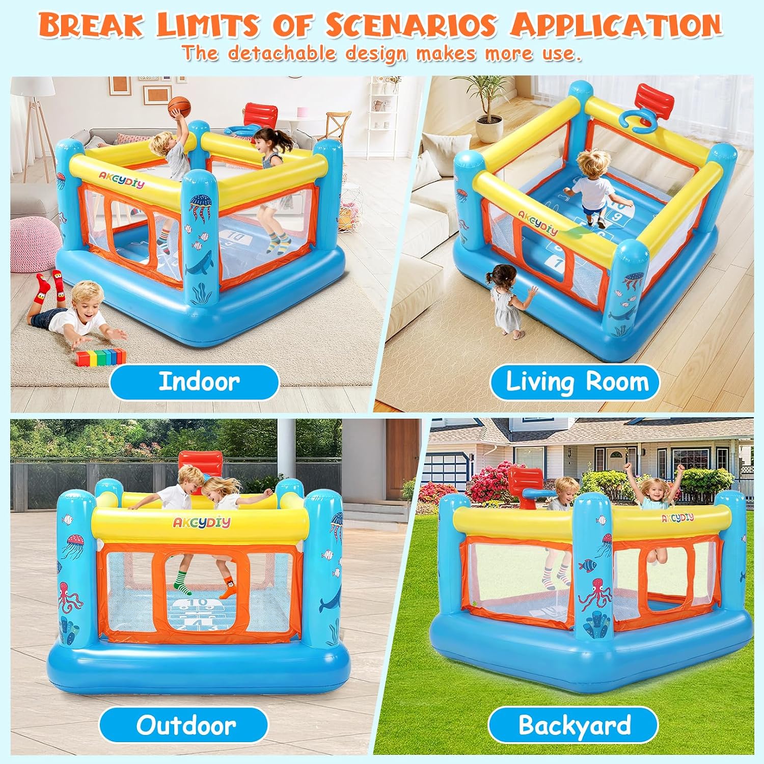 Bounce House, PVC Inflatable B - Kids Outdoor Jump House ulasan dan harga