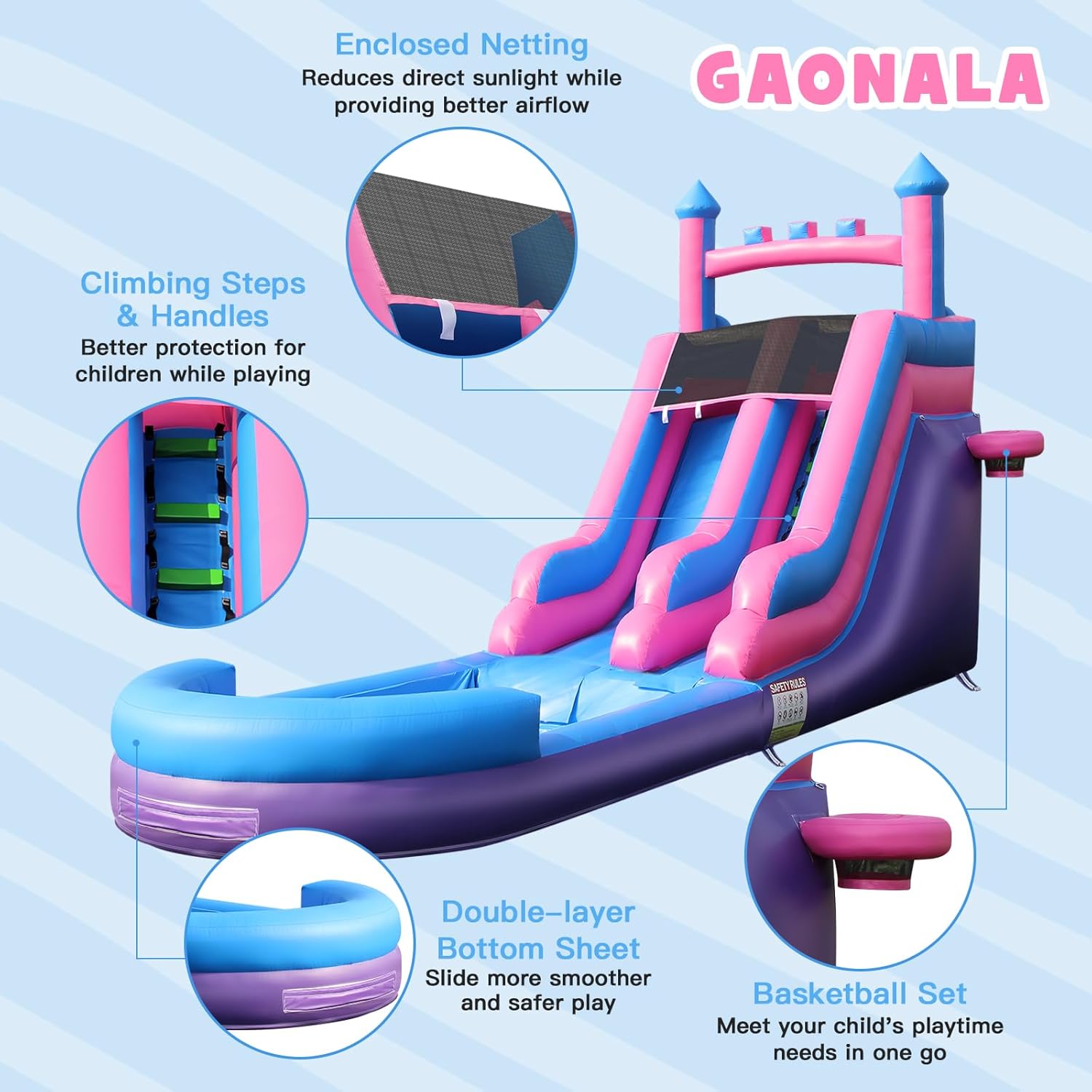 26.2 FT Heavy Duty Inflatable  - Kids Outdoor Inflatable Water Slide ulasan dan harga