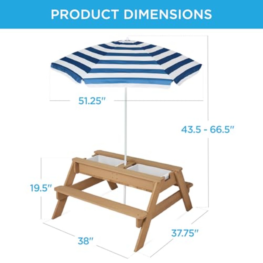 Outdoor kids picnic table with - Kids Outdoor Table With Umbrella ulasan dan harga