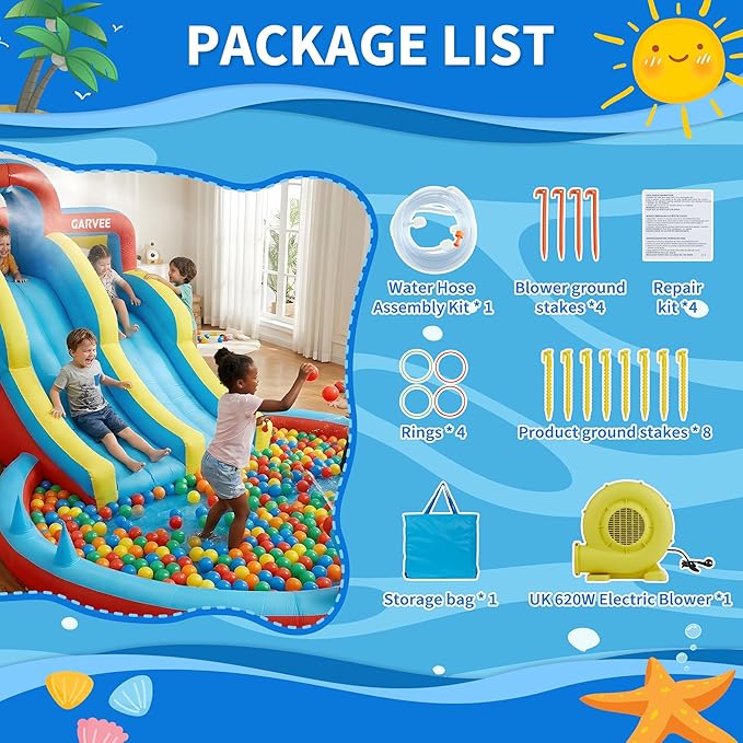 All-Season 8-in-1 Inflatable W - Kids Outdoor Inflatable Water Slide ulasan dan harga