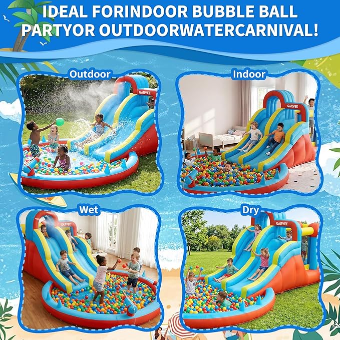 All-Season 8-in-1 Inflatable W - Kids Outdoor Inflatable Water Slide ulasan dan harga