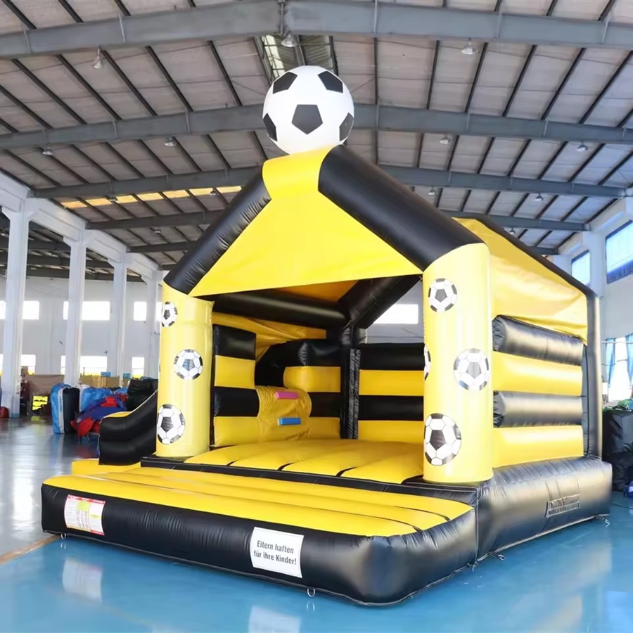 Black Yellow Football Theme In - Kids Outdoor Trampoline ulasan dan harga