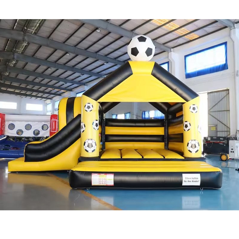 Black Yellow Football Theme In - Kids Outdoor Trampoline ulasan dan harga