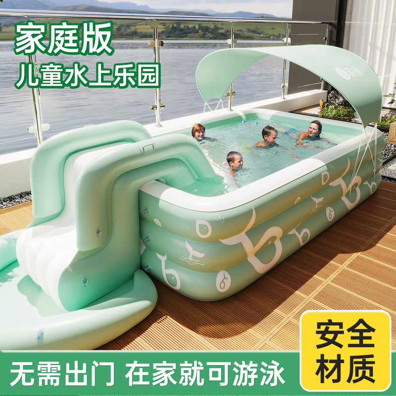 Thickened Inflatable Swimming  - Kids Outdoor Inflatable Water Slide ulasan dan harga