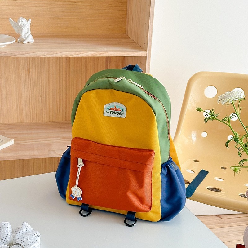 New Color Block Kids Backpack  - Kids Outdoor Backpack ulasan dan harga