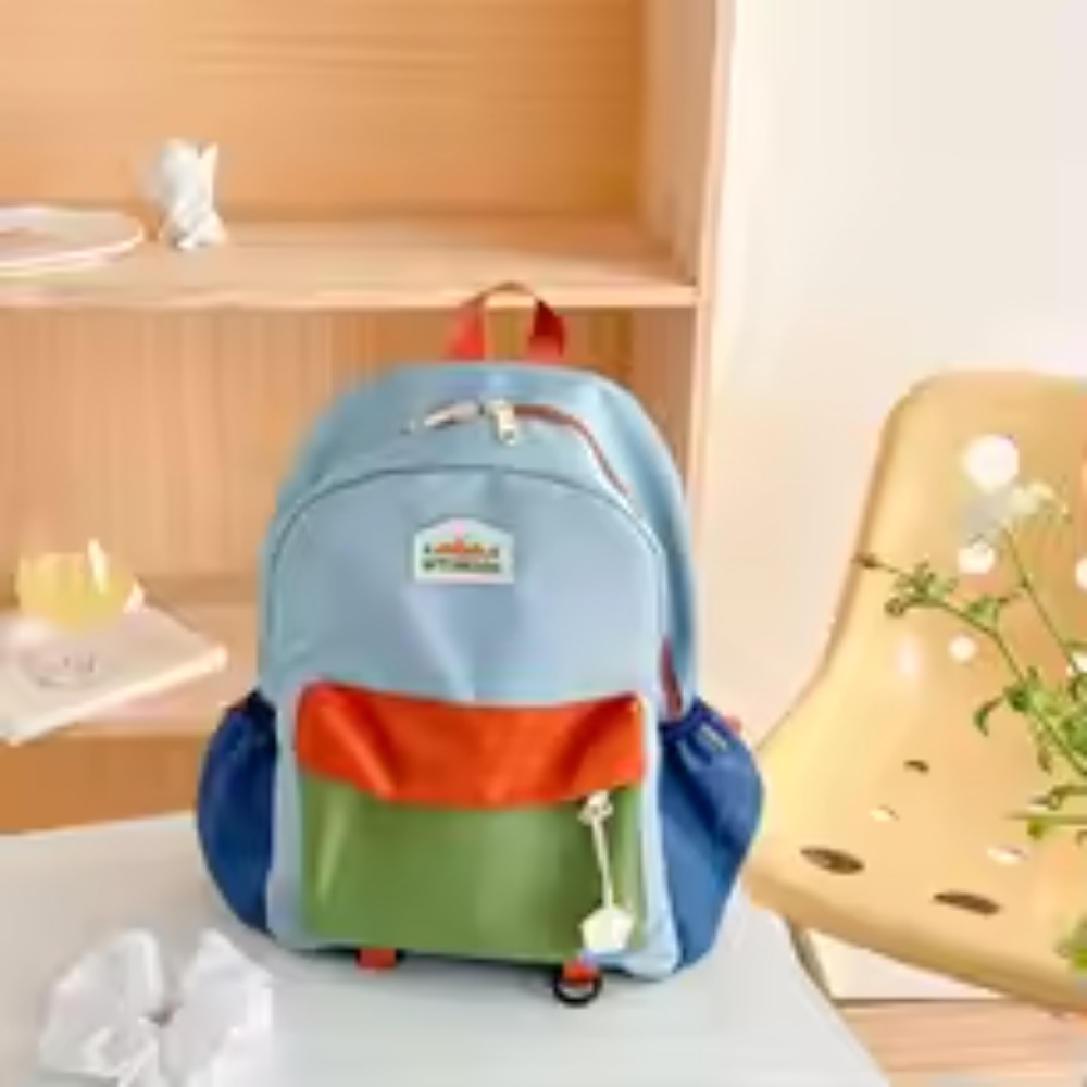 New Color Block Kids Backpack  - Kids Outdoor Backpack ulasan dan harga