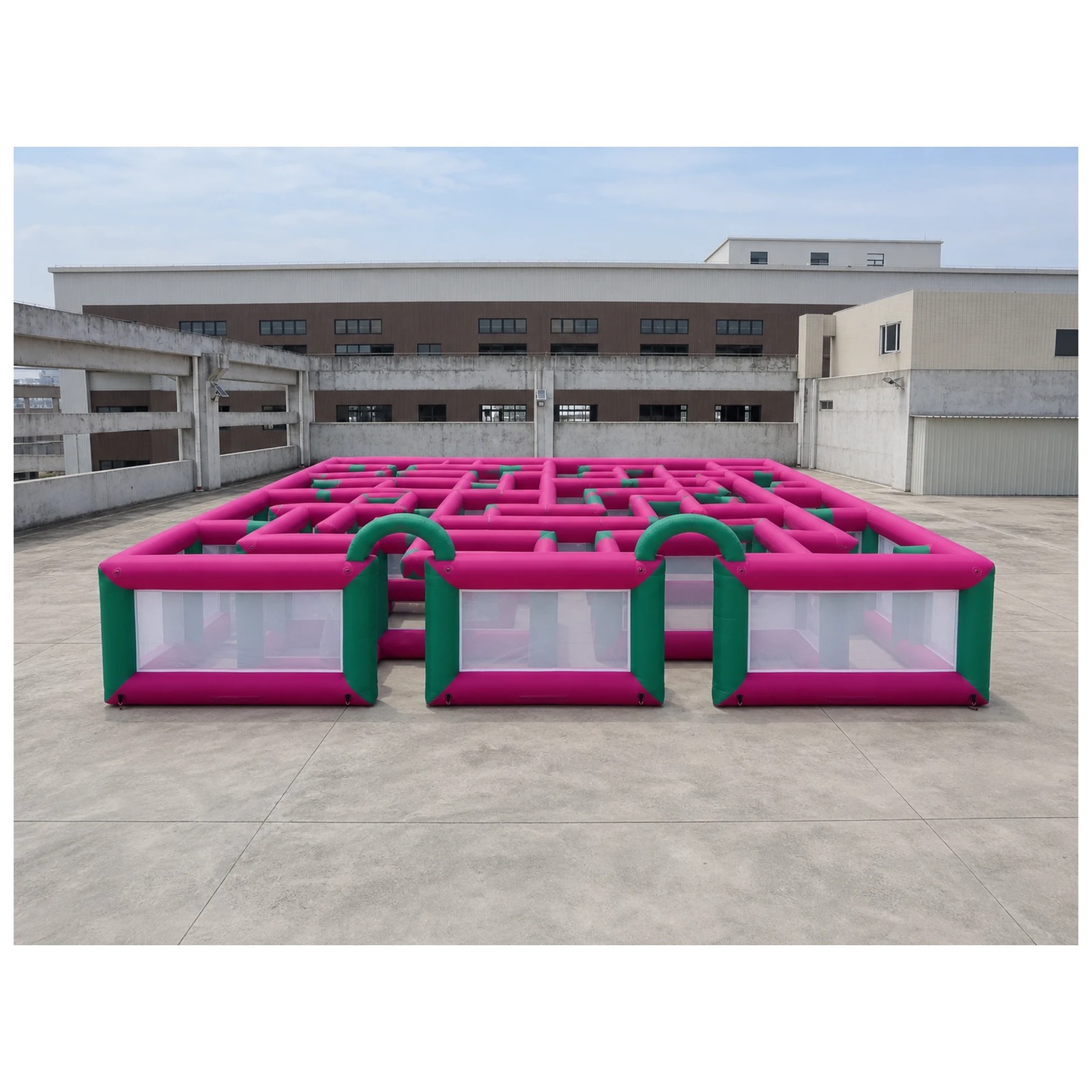 Large Magenta Green Mesh Open  - Kids Outdoor Party Venue ulasan dan harga