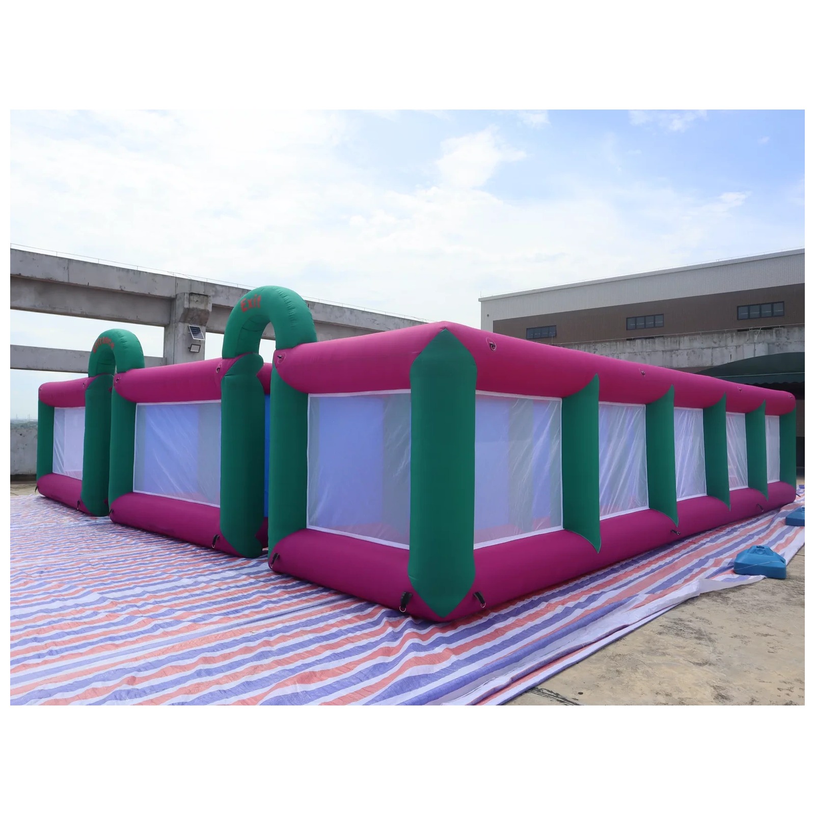 Large Magenta Green Mesh Open  - Kids Outdoor Party Venue ulasan dan harga