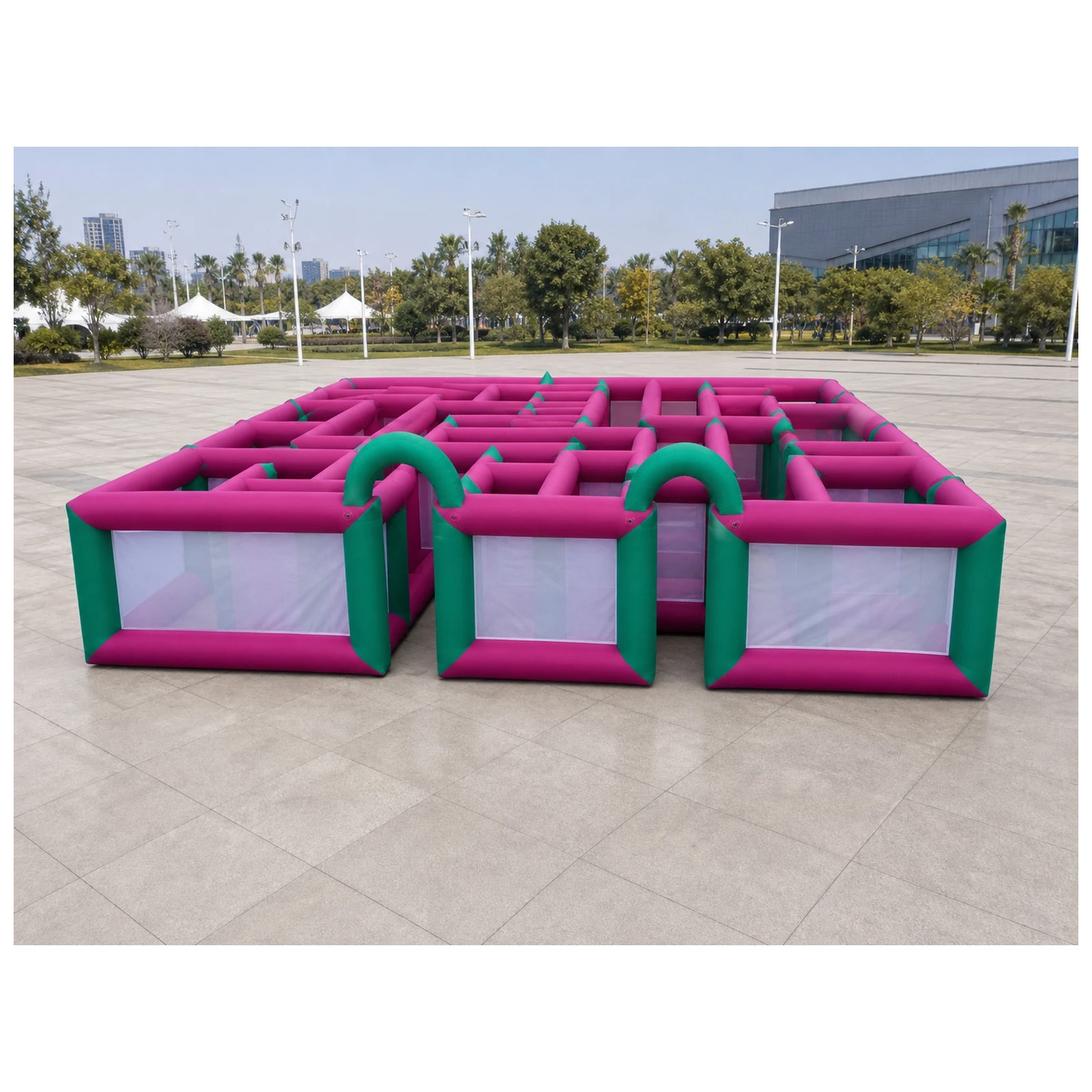 Large Magenta Green Mesh Open  - Kids Outdoor Party Venue ulasan dan harga