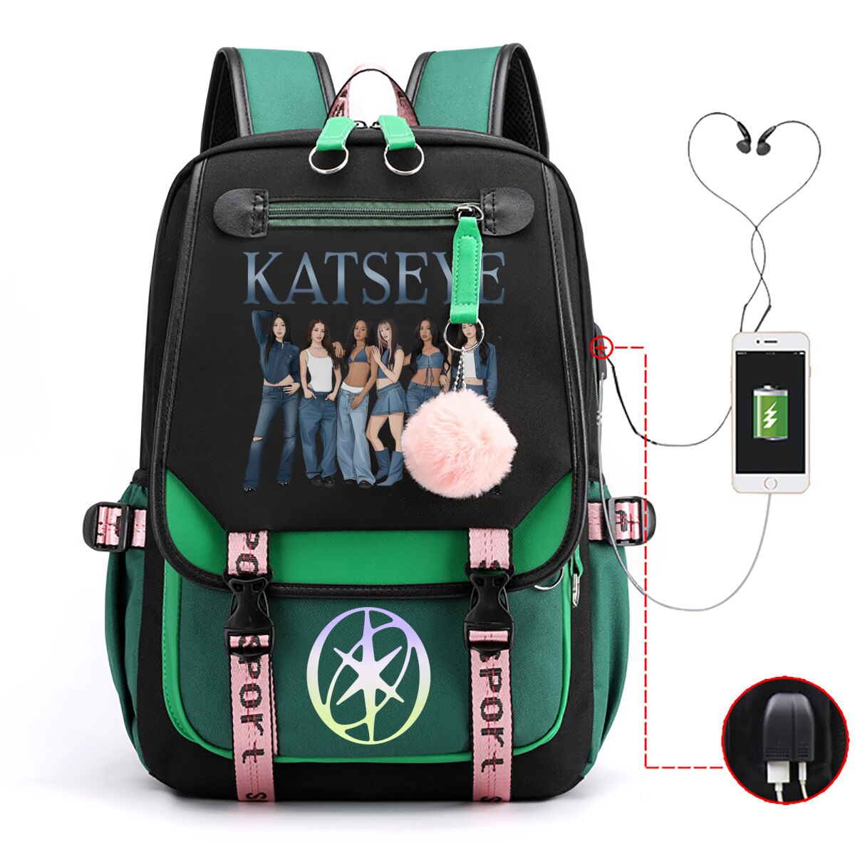 Katseye Backpack Students Back - Kids Outdoor Backpack ulasan dan harga