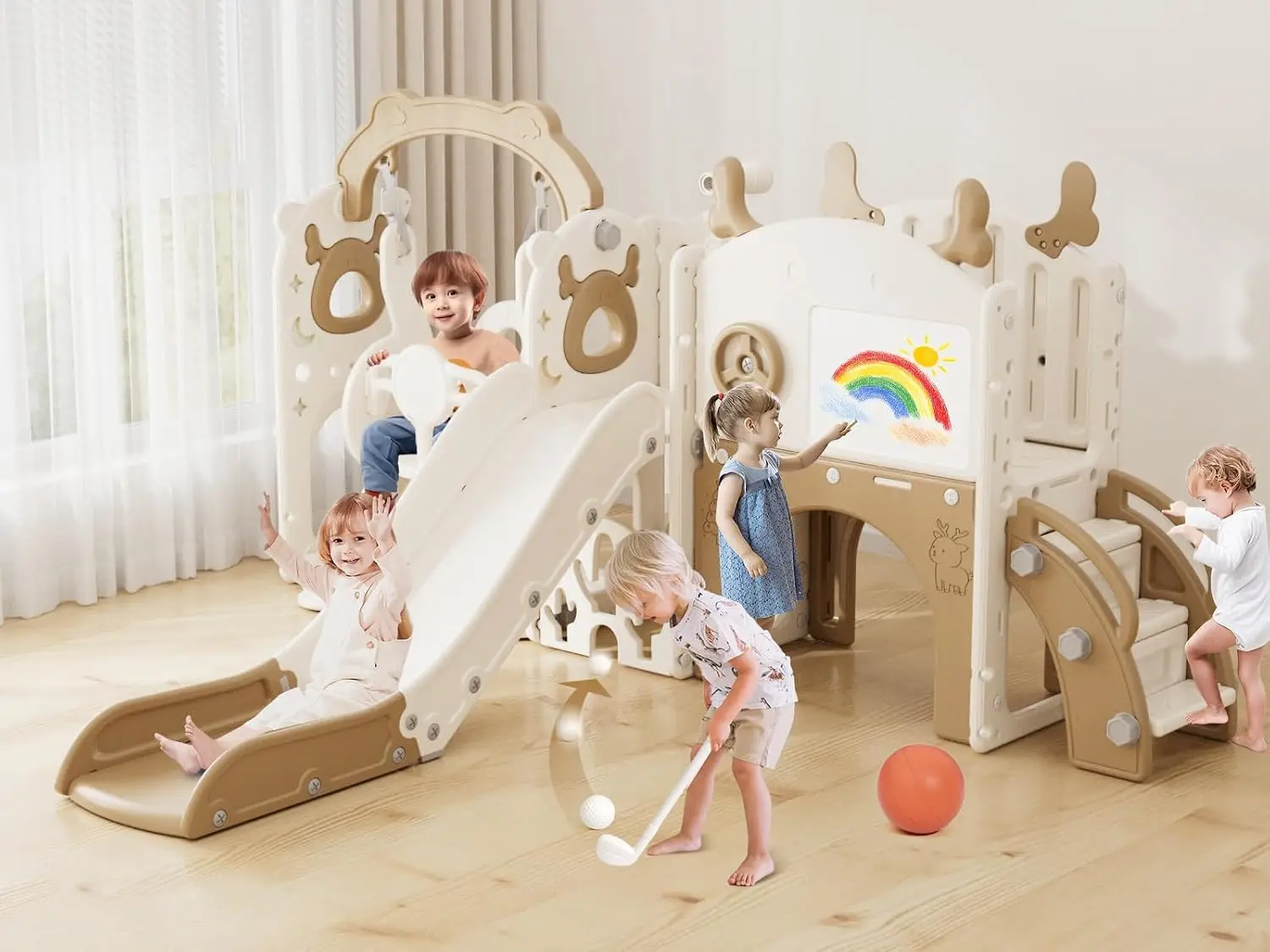 13-in-1 Toddler Slide and Swin - Kids Outdoor Slide Set ulasan dan harga