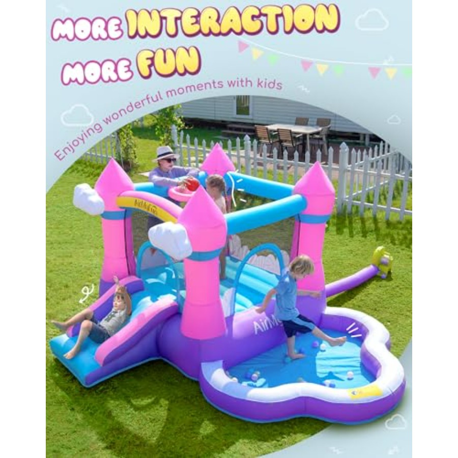 Pink inflatable bounce house f - Kids Outdoor Inflatable Water Slide ulasan dan harga