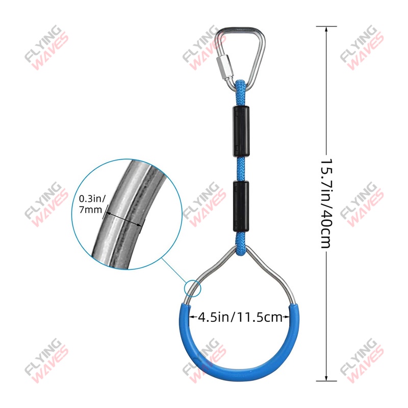 Kids Hanging GYM Ring Swing Cl - Kids Outdoor Ninja Course ulasan dan harga