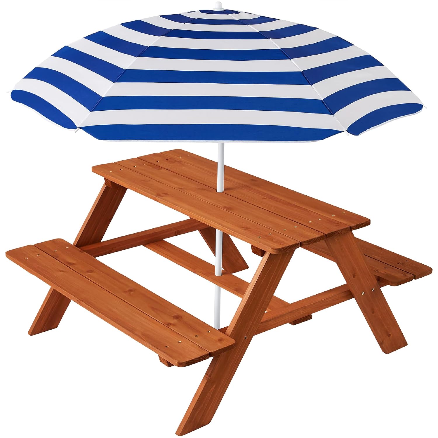 Wooden Kids Picnic Table with  - Kids Outdoor Table With Umbrella ulasan dan harga
